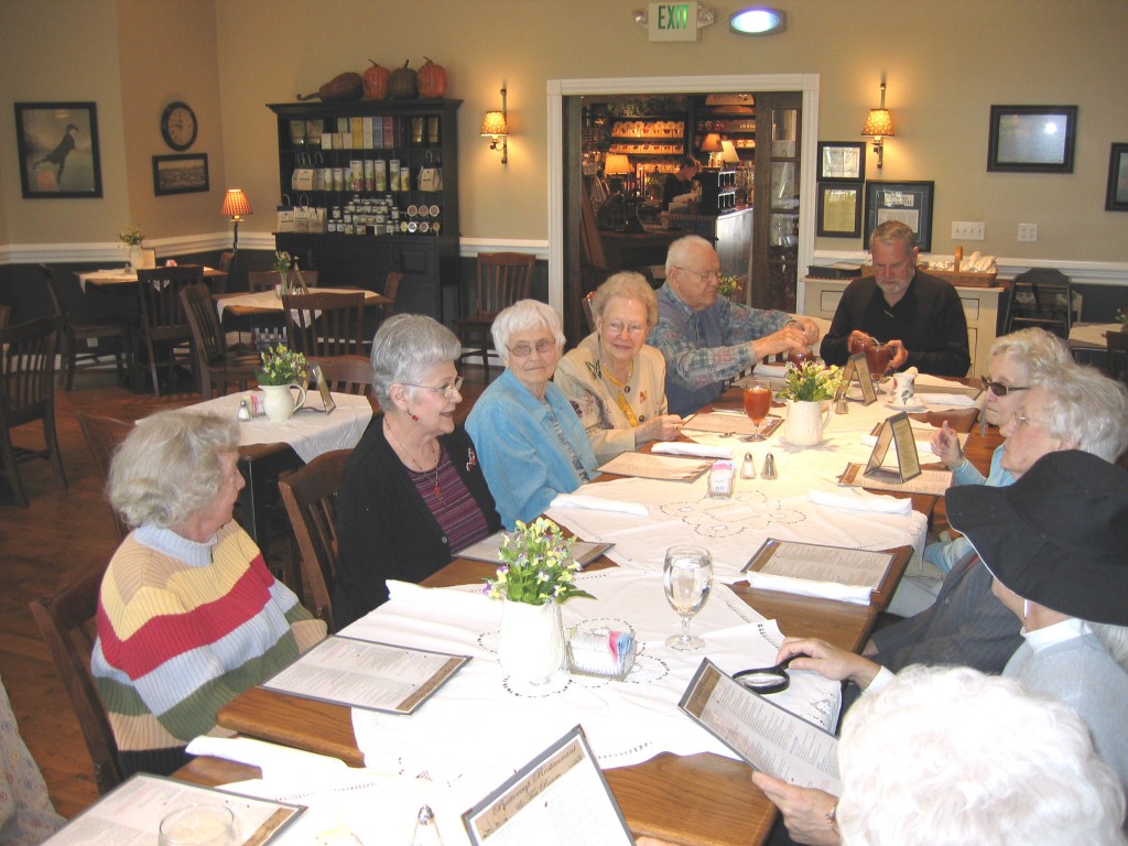 Keenagers enjoy a meal at Cranberry Hollow