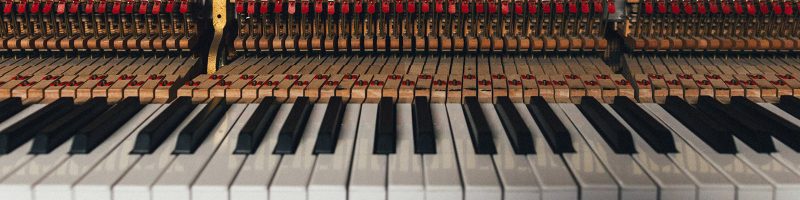 front of piano, showing piano keys