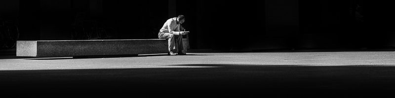 man on a bench