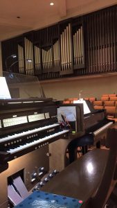 organ console and pipes
