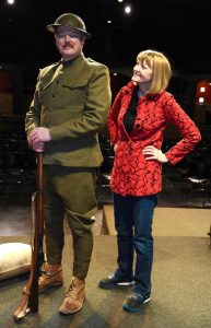 soldier in uniform and young woman